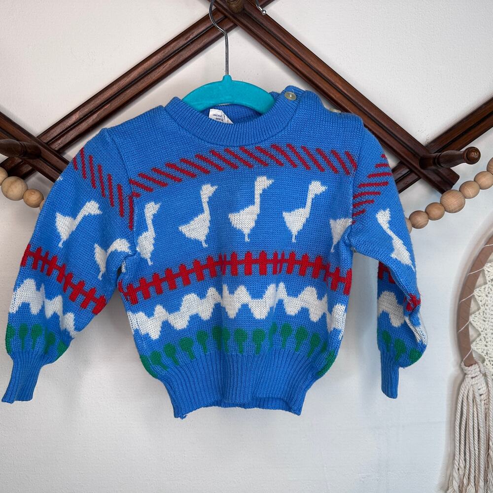 Vintage Kids Exchange Goose Print Sweater